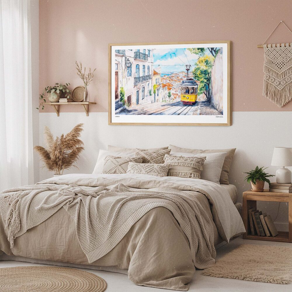 04 - Framed Lisbon Tram 28 Watercolor Art - Horizontal Art Print in Boho Bedroom - Horizontal.jpg 04 - Framed Lisbon Tram 28 Watercolor Art - Horizontal Art Print in Boho Bedroom - Horizontal.jpg