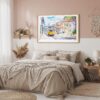 04 - Framed Lisbon Watercolor Art - Horizontal Art Print in Boho Bedroom - Horizontal.jpg