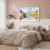 04 - Framed Maroon Bells Aspen CO Watercolor - Horizontal Art Print in Boho Bedroom.jpg