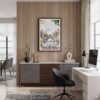 04 - Framed Morning Coffee in Amsterdam Watercolor Canvas Print - Home Office - Vertical.jpg