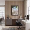 04 - Framed Morning Coffee in Lisbon Watercolor Canvas Print - Home Office - Vertical.jpg