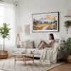 04 - Framed Mount Rainier National Park Watercolor - Horizontal Canvas Print - Scandi Living Room.jpg