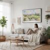 04 - Framed Napa Valley Watercolor - Horizontal Canvas Print - Scandi Living Room.jpg