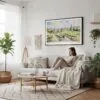 04 - Framed Napa Valley Watercolor - Horizontal Canvas Print - Scandi Living Room.jpg