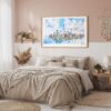 04 - Framed New York City Skyline Watercolor Art - Horizontal Art Print in Boho Bedroom - Horizontal.jpg