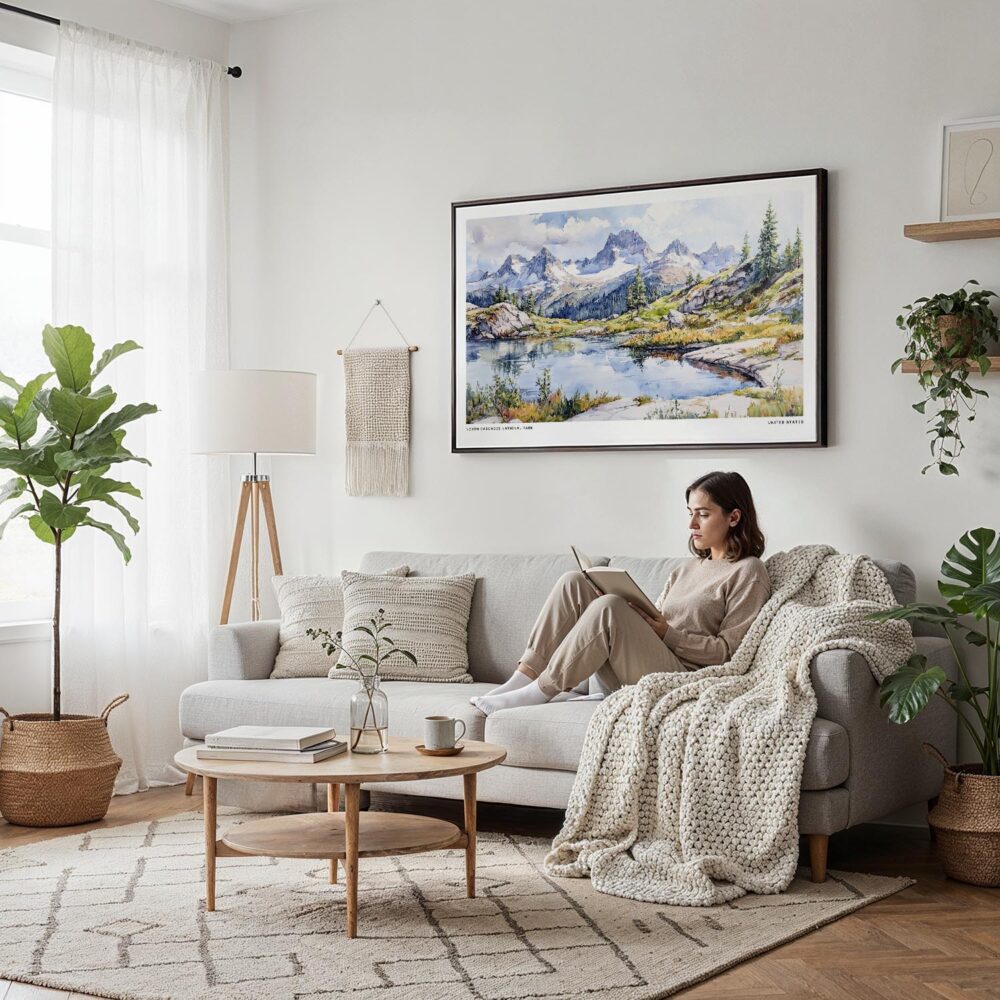 04 - Framed North Cascades National Park Watercolor - Horizontal Canvas Print - Scandi Living Room.jpg 04 - Framed North Cascades National Park Watercolor - Horizontal Canvas Print - Scandi Living Room.jpg