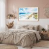 04 - Framed Outer Banks NC Watercolor - Horizontal Art Print in Boho Bedroom.jpg
