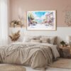 04 - Framed San Francisco Lombard Street Watercolor Art - Horizontal Art Print in Boho Bedroom.jpg