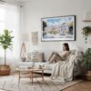 04 - Framed San Francisco Painted Ladies Watercolor Art - Horizontal Canvas Print - Scandi Living Room.jpg