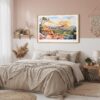 04 - Framed Sedona AZ Watercolor - Horizontal Art Print in Boho Bedroom.jpg