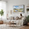 04 - Framed Yellowstone National Park Watercolor - Horizontal Canvas Print - Scandi Living Room.jpg