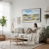 04 - Framed Yellowstone National Park Watercolor - Horizontal Canvas Print - Scandi Living Room.jpg