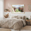 04 - Framed Zion National Park Watercolor - Horizontal Art Print in Boho Bedroom.jpg