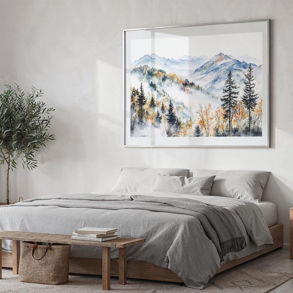 04 - Great Smoky Mountains National Park Watercolor - Horizontal Art - Digital Download - Bedroom.jpg 04 - Great Smoky Mountains National Park Watercolor - Horizontal Art - Digital Download - Bedroom.jpg
