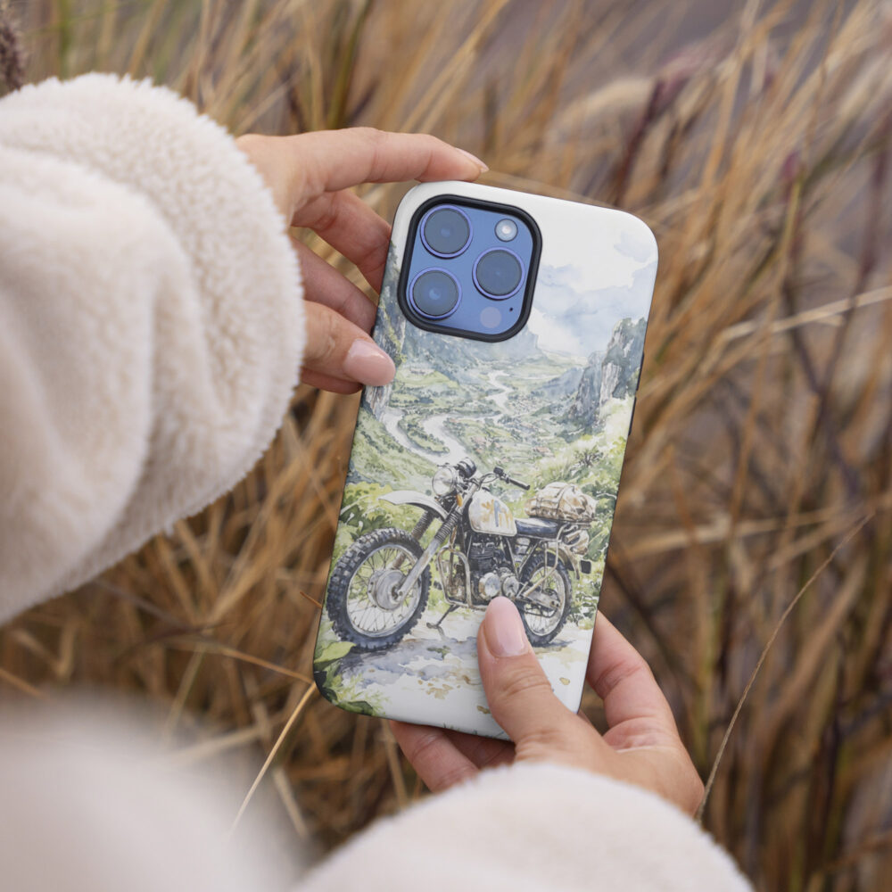 04 - Ha Giang Loop Motorbike Watercolor Art Phone Case - Female hand.jpg 04 - Ha Giang Loop Motorbike Watercolor Art Phone Case - Female hand.jpg