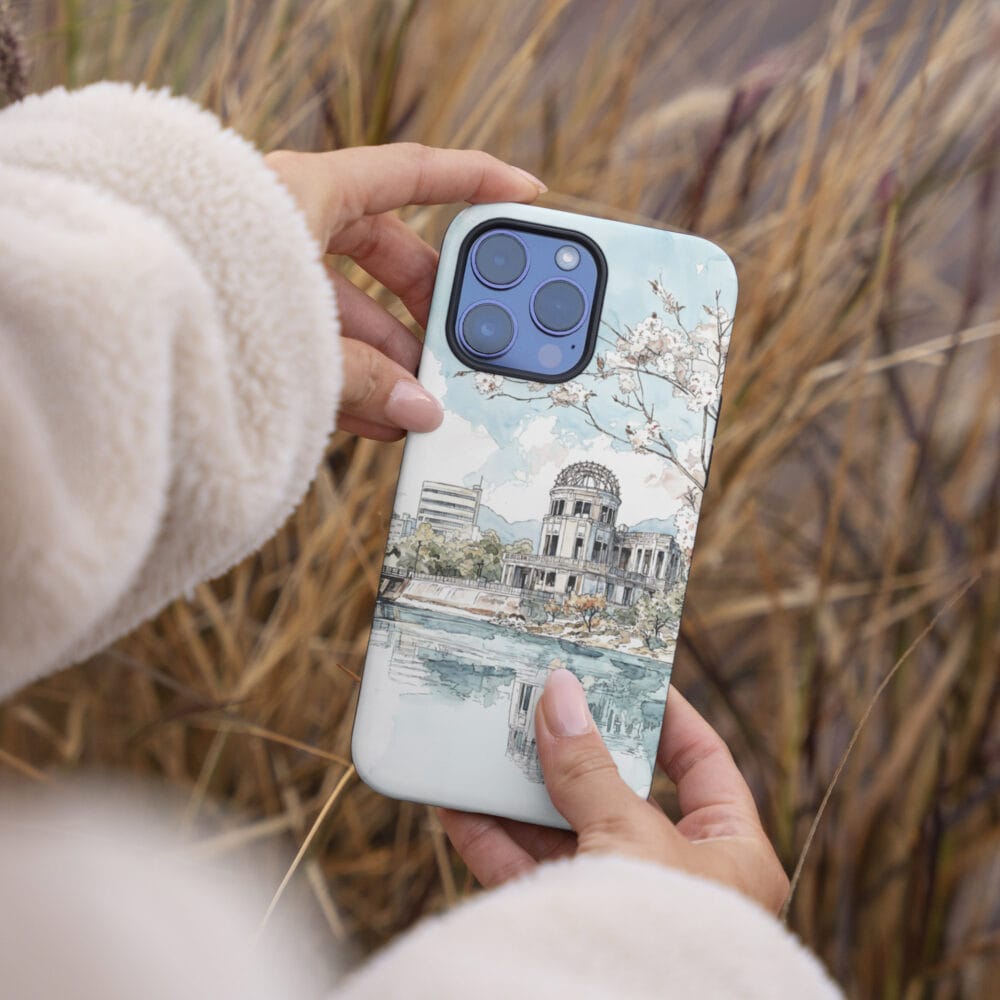 04 - Hiroshima - Watercolor Art Phone Case - Female hand.jpg 04 - Hiroshima - Watercolor Art Phone Case - Female hand.jpg