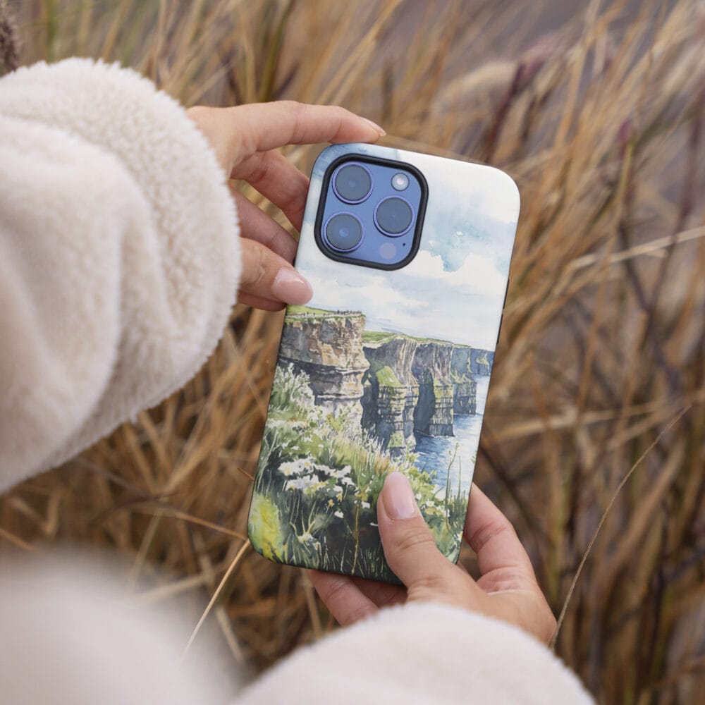 04 - Ireland - Cliffs of Moher - Watercolor Art Phone Case - Female hand.jpg 04 - Ireland - Cliffs of Moher - Watercolor Art Phone Case - Female hand.jpg