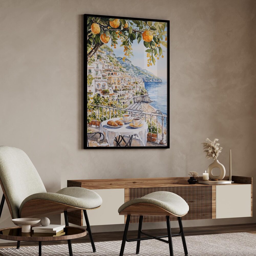 04 - Morning Coffee in Amalfi Coast Watercolor Art - Digital Download - Japandi.jpg 04 - Morning Coffee in Amalfi Coast Watercolor Art - Digital Download - Japandi.jpg