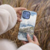 04 - Mount Fuji from Oshino Watercolor Art Phone Case - Female hand.jpg