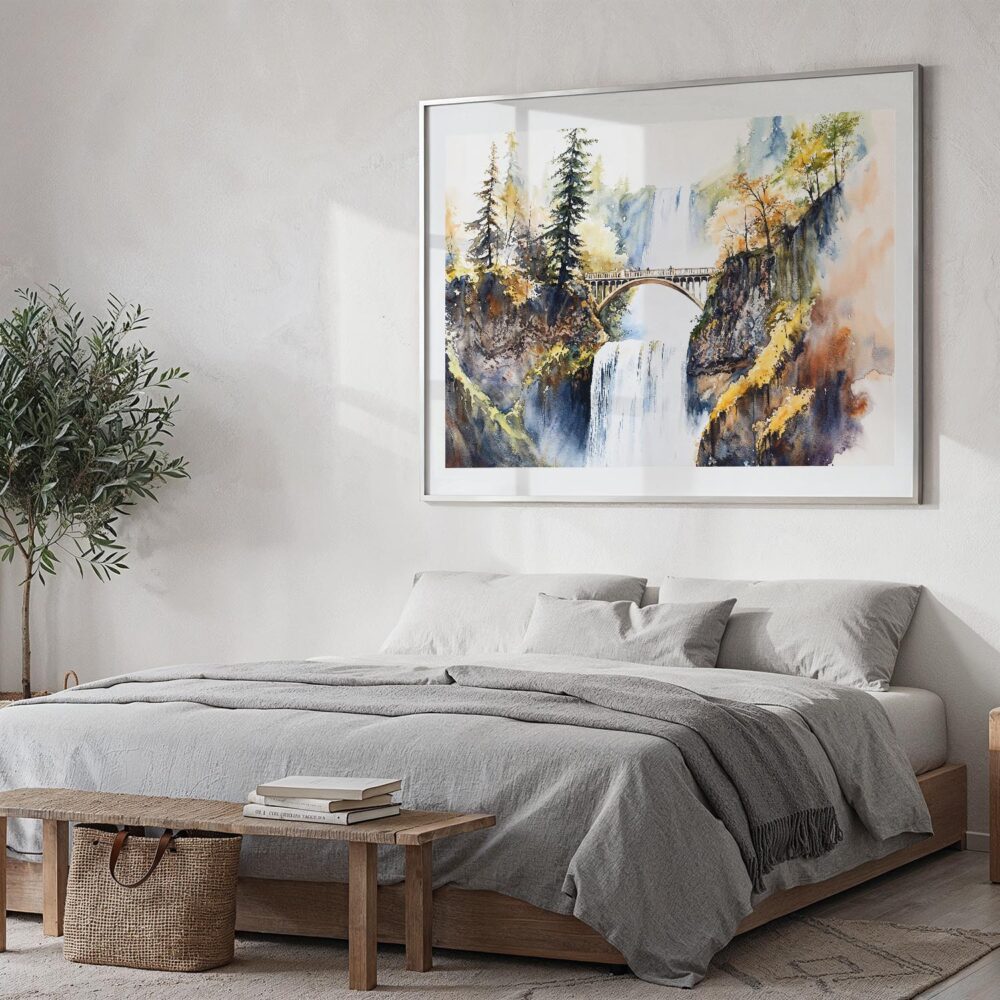 04 - Multnomah Falls Watercolor - Horizontal Art - Digital Download - Bedroom.jpg 04 - Multnomah Falls Watercolor - Horizontal Art - Digital Download - Bedroom.jpg