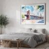 04 - NYC Brooklyn Bridge Watercolor Art - Horizontal Art - Digital Download - Bedroom.jpg