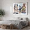 04 - NYC Manhattan Bridge Watercolor Art - Horizontal Art - Digital Download - Bedroom.jpg