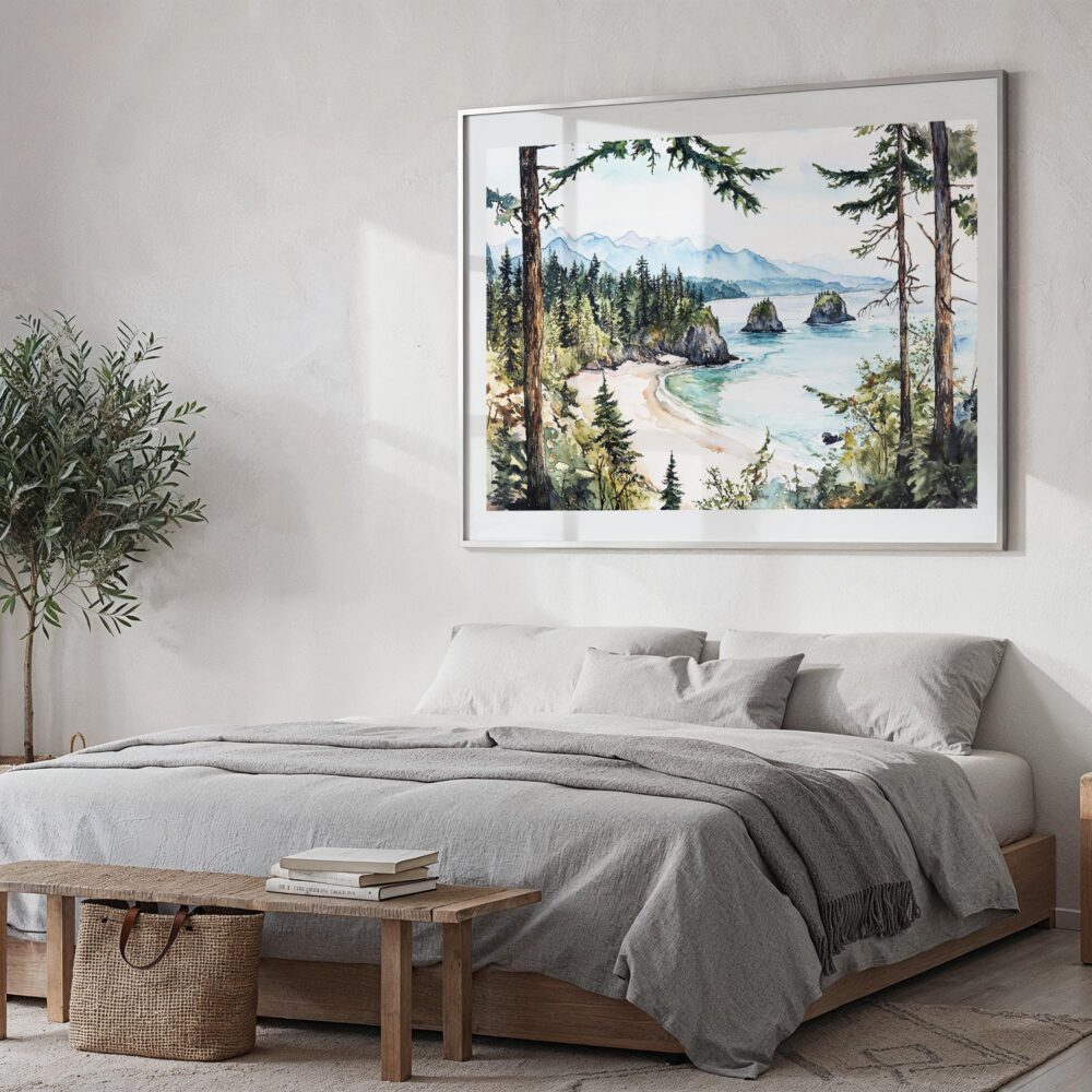 04 - Olympic National Park Watercolor - Horizontal Art - Digital Download - Bedroom.jpg 04 - Olympic National Park Watercolor - Horizontal Art - Digital Download - Bedroom.jpg