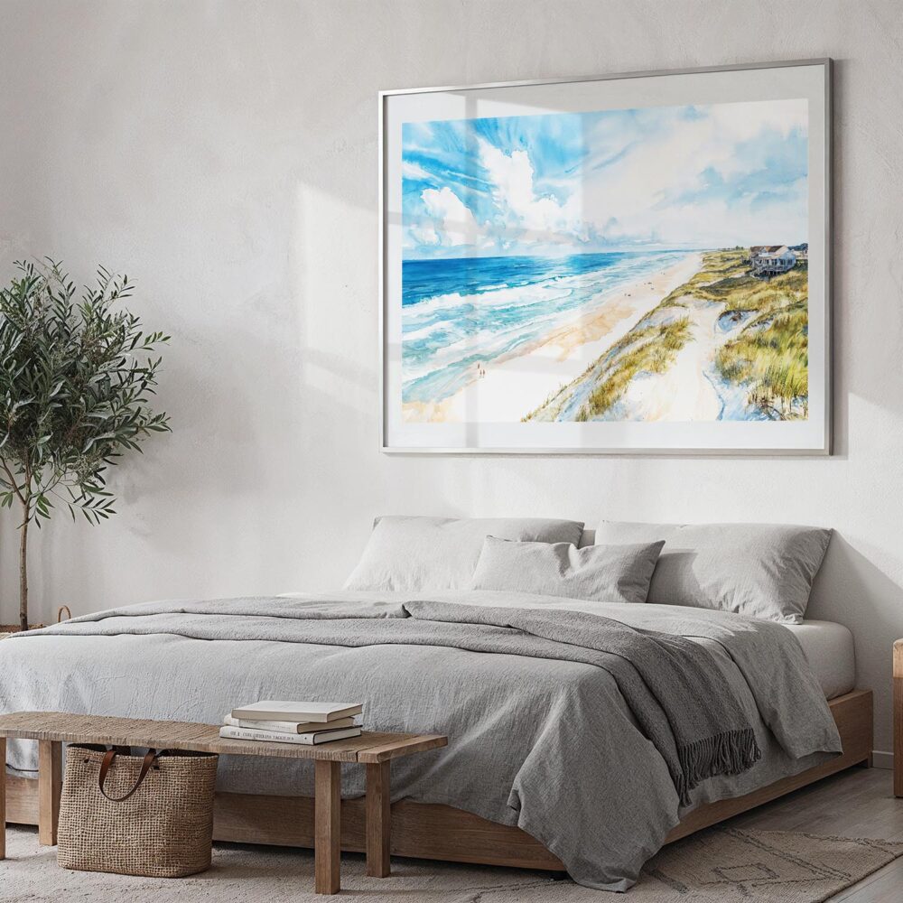 04 - Outer Banks NC Watercolor - Horizontal Art - Digital Download - Bedroom.jpg 04 - Outer Banks NC Watercolor - Horizontal Art - Digital Download - Bedroom.jpg