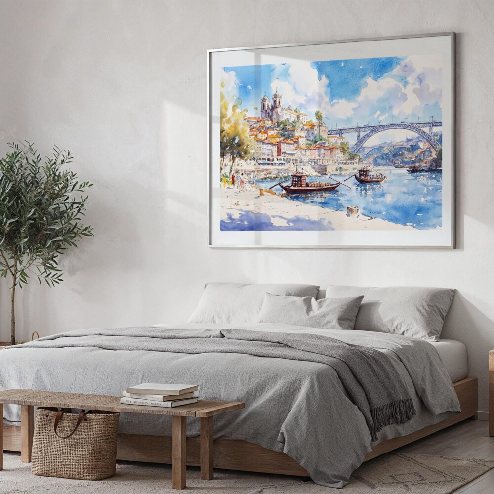 04 - Porto Portugal Watercolor Art - Horizontal Art - Digital Download - Bedroom.jpg 04 - Porto Portugal Watercolor Art - Horizontal Art - Digital Download - Bedroom.jpg