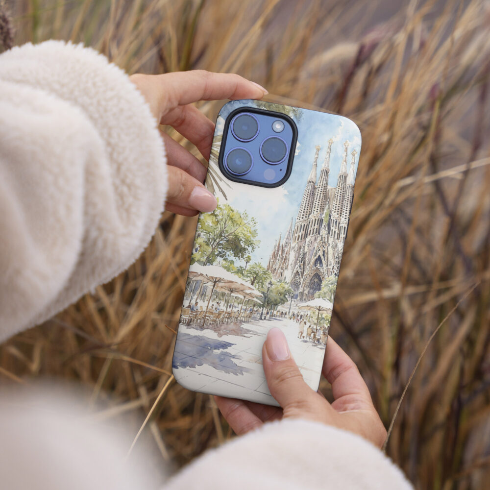 04 - Sagrada Familia - Watercolor Art Phone Case - Female hand.jpg 04 - Sagrada Familia - Watercolor Art Phone Case - Female hand.jpg
