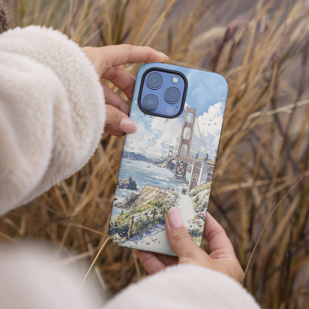 04 - San Francisco Golden Gate Bridge - Watercolor Art Phone Case - Female hand.jpg 04 - San Francisco Golden Gate Bridge - Watercolor Art Phone Case - Female hand.jpg