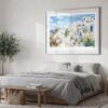 04 - Santorini Watercolor Art - Horizontal Art - Digital Download - Bedroom.jpg