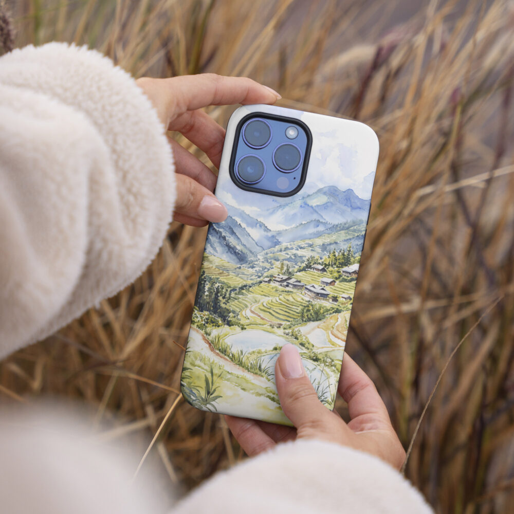 04 - Sapa Vietnam Watercolor Art Phone Case - Female hand.jpg 04 - Sapa Vietnam Watercolor Art Phone Case - Female hand.jpg