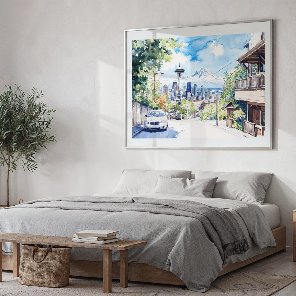04 - Seattle Skyline Watercolor Art - Horizontal Art - Digital Download - Bedroom.jpg 04 - Seattle Skyline Watercolor Art - Horizontal Art - Digital Download - Bedroom.jpg