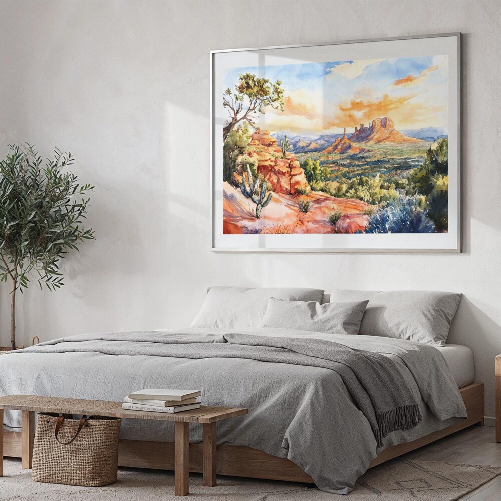 04 - Sedona AZ Watercolor - Horizontal Art - Digital Download - Bedroom.jpg 04 - Sedona AZ Watercolor - Horizontal Art - Digital Download - Bedroom.jpg