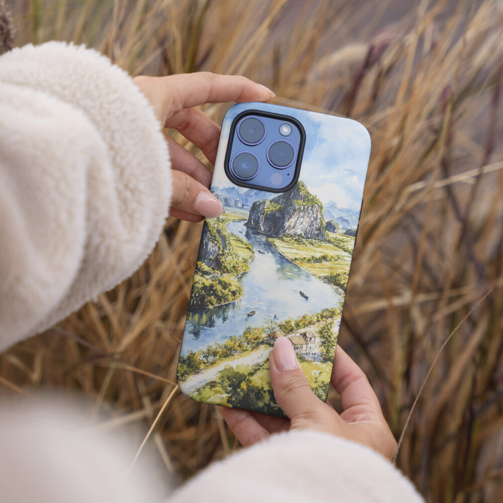 04 - Tam Coc Ninh Binh Vietnam Watercolor Art Phone Case - Female hand.jpg 04 - Tam Coc Ninh Binh Vietnam Watercolor Art Phone Case - Female hand.jpg