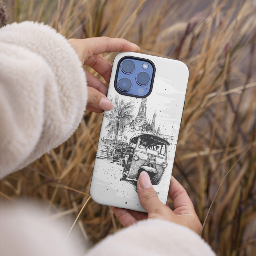 04 - Thailand - Tuk Tuk - Pencil Drawing Art Phone Case - Female hand.jpg 04 - Thailand - Tuk Tuk - Pencil Drawing Art Phone Case - Female hand.jpg