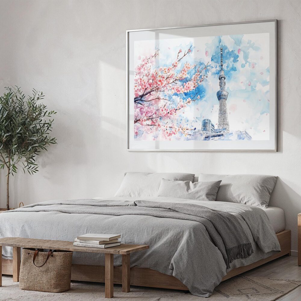 04 - Tokyo Skytree During Sakura Season Watercolor Art - Horizontal Art - Digital Download - Bedroom.jpg 04 - Tokyo Skytree During Sakura Season Watercolor Art - Horizontal Art - Digital Download - Bedroom.jpg