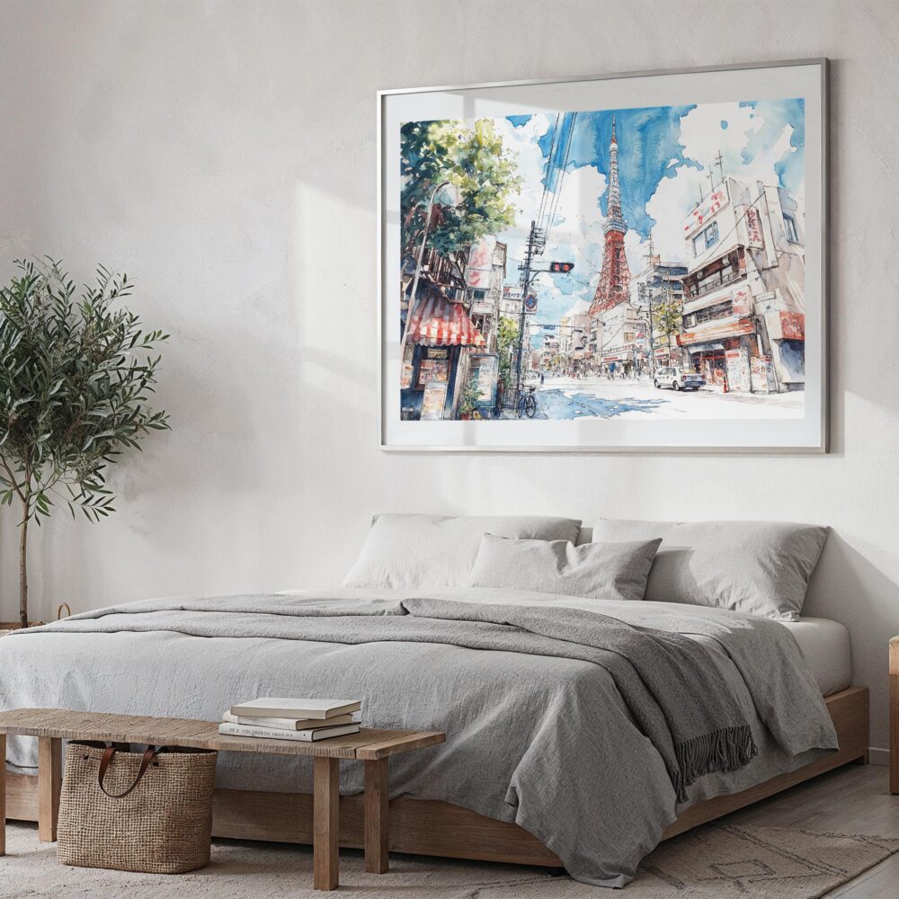 04 - Tokyo Tower Watercolor Art - Horizontal Art - Digital Download - Bedroom.jpg 04 - Tokyo Tower Watercolor Art - Horizontal Art - Digital Download - Bedroom.jpg
