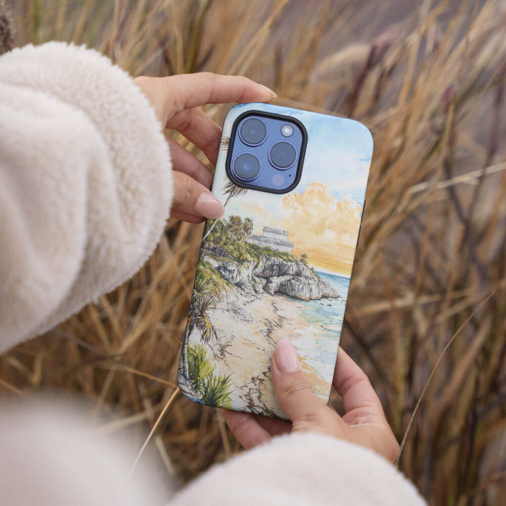 04 - Tulum Mexico Watercolor Art Phone Case - Female hand.jpg 04 - Tulum Mexico Watercolor Art Phone Case - Female hand.jpg