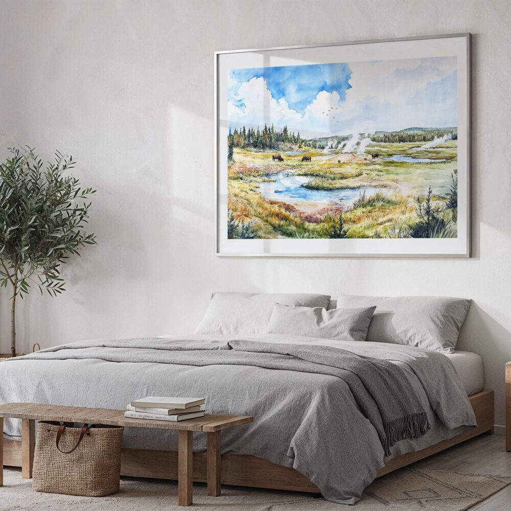 04 - Yellowstone National Park Watercolor - Horizontal Art - Digital Download - Bedroom.jpg 04 - Yellowstone National Park Watercolor - Horizontal Art - Digital Download - Bedroom.jpg