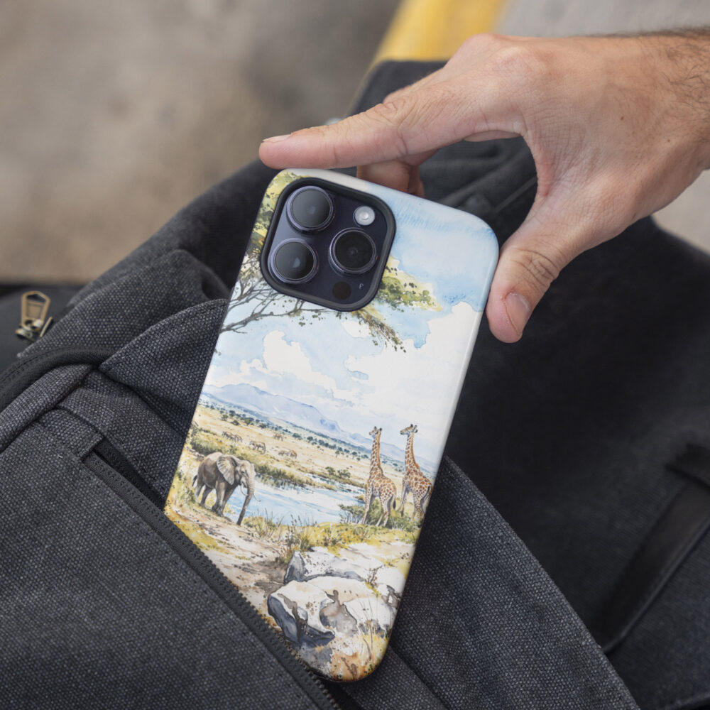 05 - Africa Serengeti Watercolor Art Phone Case - Pocket.jpg 05 - Africa Serengeti Watercolor Art Phone Case - Pocket.jpg