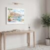 05 - Coffee in Porto Portugal Watercolor Art - Horizontal Art - Digital Download - Hallway.jpg