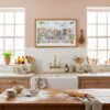 05 - Framed A Morning in Amsterdam Watercolor Art - Horizontal Art Print in Farmhouse style Kitchen.jpg
