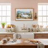 05 - Framed Adirondack Mountains Watercolor - Horizontal Art Print in Farmhouse style Kitchen.jpg