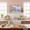 05 - Framed Amalfi Coast Watercolor Art - Horizontal Art Print in Farmhouse style Kitchen.jpg