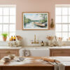 05 - Framed Boundary Waters Watercolor - Horizontal Art Print in Farmhouse style Kitchen.jpg