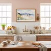 05 - Framed Cannon Beach Watercolor - Horizontal Art Print in Farmhouse style Kitchen.jpg