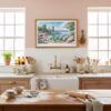 05 - Framed Lake Tahoe Watercolor - Horizontal Art Print in Farmhouse style Kitchen.jpg