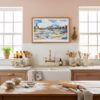 05 - Framed Lassen Volcanic National Park Watercolor - Horizontal Art Print in Farmhouse style Kitchen.jpg